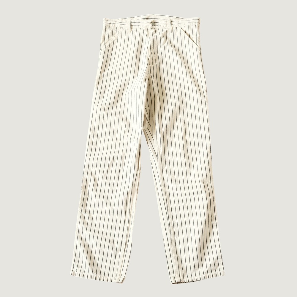 Carhartt WIP Trade Stripe Single Knee Pant Wax Black Hickory Stripe Fits 32x32
